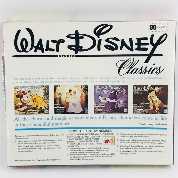 Vtg Cinderella Paint By‎ Number Kit Disney Studio Classics Hasbro 2 Pictures NOS - Picture 5 of 6